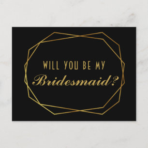Eleganter Art Deko Werden Sie meine Bridesmaid-Kar Einladungspostkarte