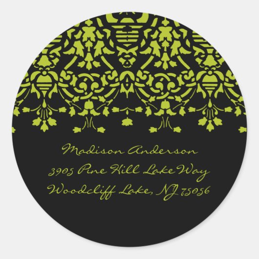 Eleganter Aufkleber für die Adresse Grün/Schwarz D (Vorderseite)