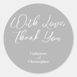 Eleganter Aufkleber "Mit Liebe, danke"