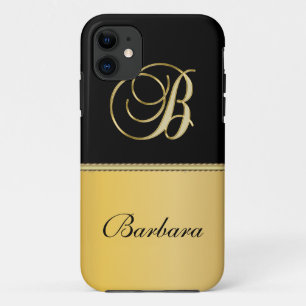 Eleganter "B" Monogramm Personalisierter Name Schw Case-Mate iPhone Hülle