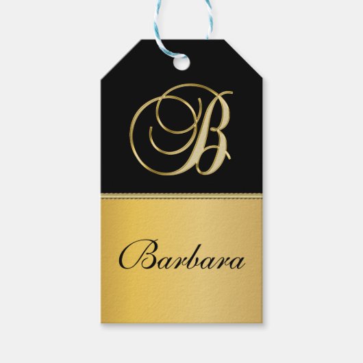 Eleganter "B" Monogramm Personalisierter Name Schw Geschenkanhänger (Vorderseite)