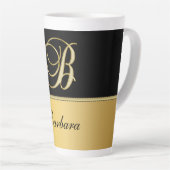 Eleganter "B" Monogramm Personalisierter Name Schw Milchtasse (Rechte Ecke)