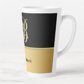 Eleganter "B" Monogramm Personalisierter Name Schw Milchtasse (Rechts)
