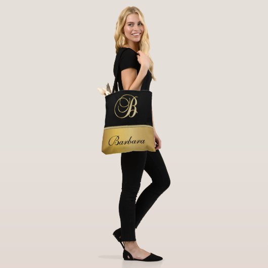 Eleganter "B" Monogramm Personalisierter Name Schw Tasche (Am Model)