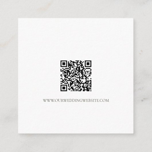 Eleganter B&W Tux & Dress Wedding QR Code Details Begleitkarte (Rückseite)