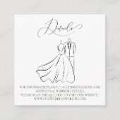 Eleganter B&W Tux & Dress Wedding QR Code Details Begleitkarte (Vorderseite)