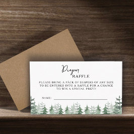 Eleganter Baby Dusche Wasserfarben Pine-Tree Winte Begleitkarte