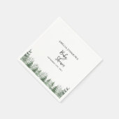 Eleganter Baby Dusche Wasserfarben Pine-Tree Winte Serviette (Ecke)