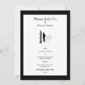 Eleganter "Bachelor-Party" - offizieller Tag Einladung (Rückseite)