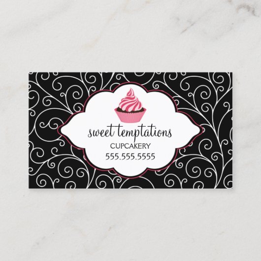 Eleganter Bäckerei-kleiner Kuchen Visitenkarte (Vorderseite)