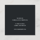 ELEGANTER BALGOLD SCHWARZ BRUSH STROKE CALLIGRAPHI QUADRATISCHE VISITENKARTE (Rückseite)