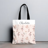 Eleganter Ballerina rosa Ballettname Personalisier Tasche