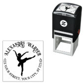 Eleganter Ballet Dancer auf Pointe Name Address Permastempel (Beispiel)