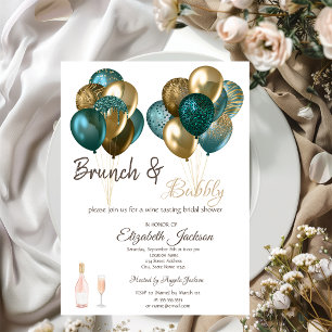 Eleganter Ballons-Brunch und prickelnde Brautparty Einladung