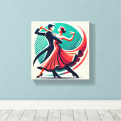 Eleganter Ballroom Dance - Stilvolles Art Poster Leinwanddruck (Insitu (Holzboden))