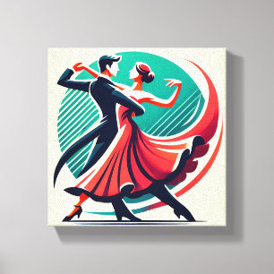 Eleganter Ballroom Dance - Stilvolles Art Poster Leinwanddruck