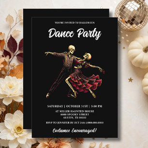 Eleganter Ballsaal-Skelett-Tanz-Halloween-Party Einladung