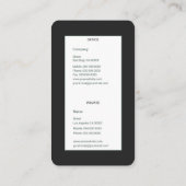 Eleganter Bambus Visitenkarte (Rückseite)