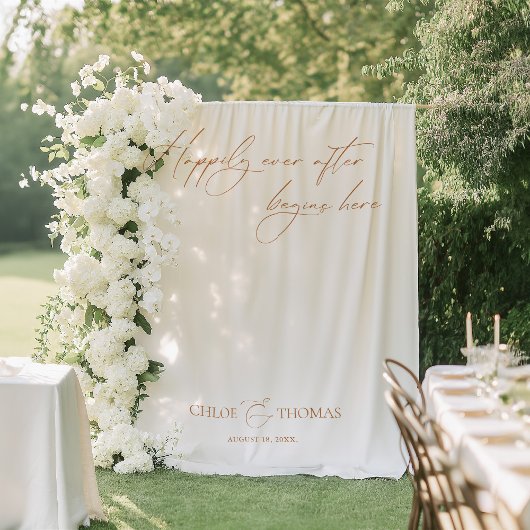 Eleganter Banner für Minimalistische Hochzeiten Wandteppich
