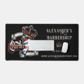 Eleganter Barber Pole personalisieren Schreibtisch Schreibtischunterlage (Tastatur & Maus)