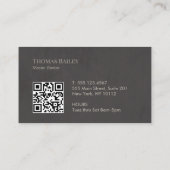Eleganter Barberladen, Friseurstylist QR Code Visitenkarte (Rückseite)