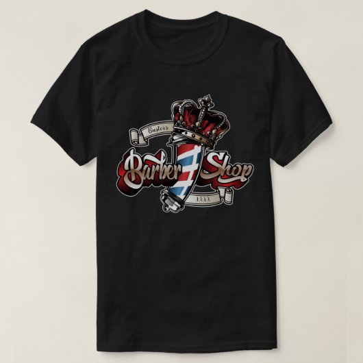 Eleganter Barberstab und Kronen personalisieren T-Shirt (Design vorne)