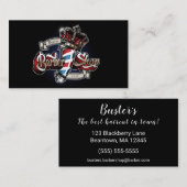 Eleganter Barberstab und Kronen personalisieren Visitenkarte (Vorne/Hinten)