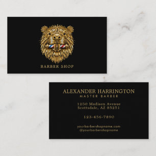 Eleganter Barbier Shop Golden Beaver Barbierstange Visitenkarte