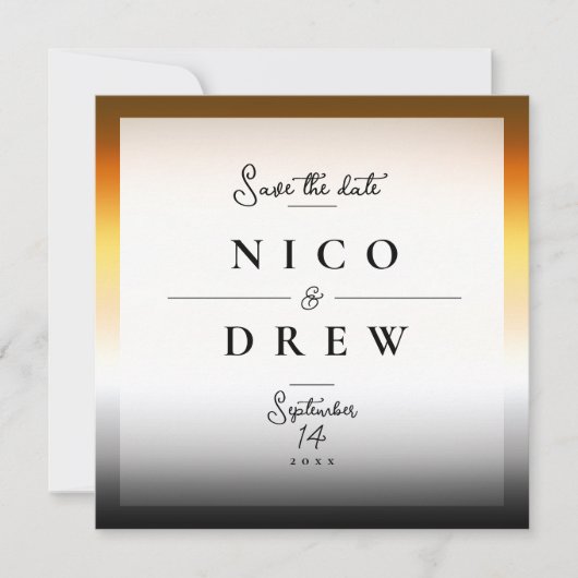 Eleganter Bärenpride Hochzeit Save The Date (Vorderseite)