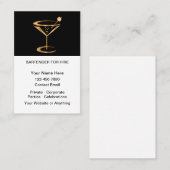 Eleganter Barkeeper zur Miete  Visitenkarte (Vorne/Hinten)
