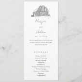 Eleganter Barn Black and White Rustic Wedding Programm (Vorderseite)