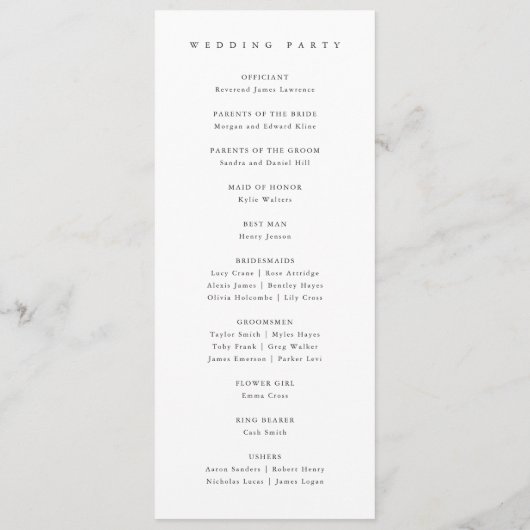 Eleganter Barn Black and White Rustic Wedding Programm (Rückseite)