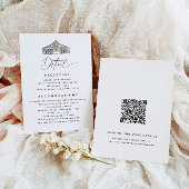 Eleganter Barn Details QR Code Hochzeit Begleitkarte