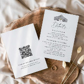 Eleganter Barn Details QR Code Hochzeit Begleitkarte