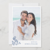 Eleganter Barock Blue French Garden Hochzeit der B Einladung (Rückseite)