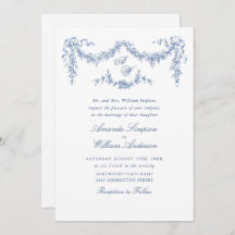 Eleganter Barock Blue French Garden Hochzeit der B