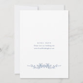Eleganter Barock Blue French Garden Hochzeit der B Einladung (Rückseite)