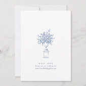 Eleganter Barock Blue French Garden Hochzeit der B Einladung (Rückseite)