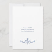 Eleganter Barock Blue French Garden Hochzeit der B Einladung (Rückseite)
