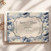 Eleganter Barock Blue French Garden Hochzeit der B Save The Date