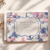 Eleganter Barock Blue French Garden Hochzeit der B Save The Date