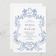 Eleganter Barock Dusty Blue Classy Frame Wedding