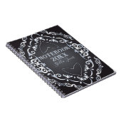 Eleganter Barock Luxus Chic Black und Silver Year Notizblock (Rechte Seite)