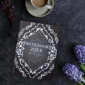 Eleganter Barock Luxus Chic Black und Silver Year Notizblock