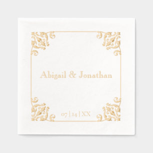 Eleganter Barock Luxus Verziert Gilded Wedding Servietten Mit Folie