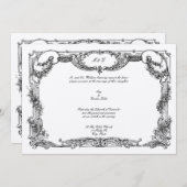 Eleganter Barock Rokoko Rose Blumenstrauß Hochzeit Einladung (Vorne/Hinten)