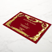 Eleganter Barock Rokoko Rose Blumenstrauß Hochzeit Folieneinladung (Gedreht)