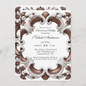 Eleganter Barockbrunch & Bubbly Einladung (Vorne/Hinten)