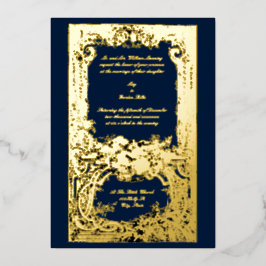 Eleganter barocker Rokoko Birds Hochzeiten Einladu Folieneinladung