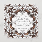 Eleganter barocker Rokoko Stil Save The Date (Vorne/Hinten)